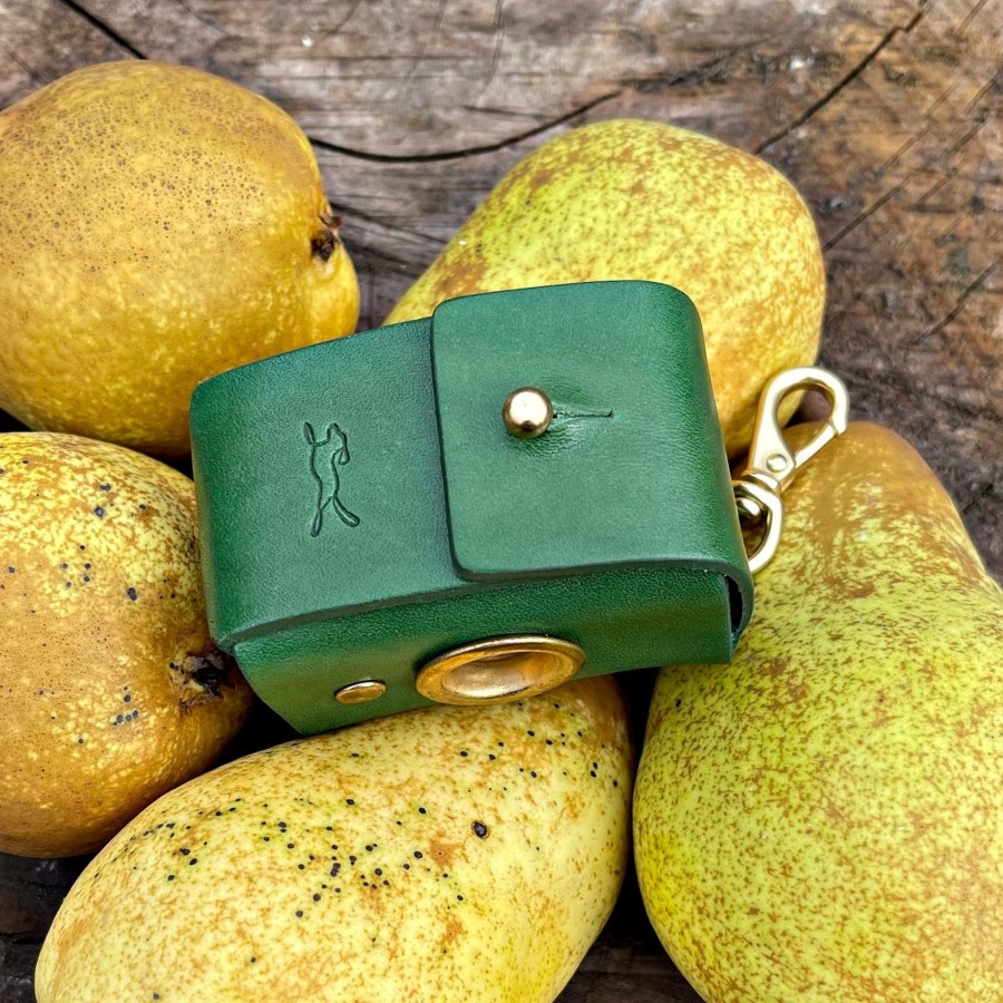 Poop LISH | Coopers Leather Avocado Green Luxury Poop Bag Dispenser