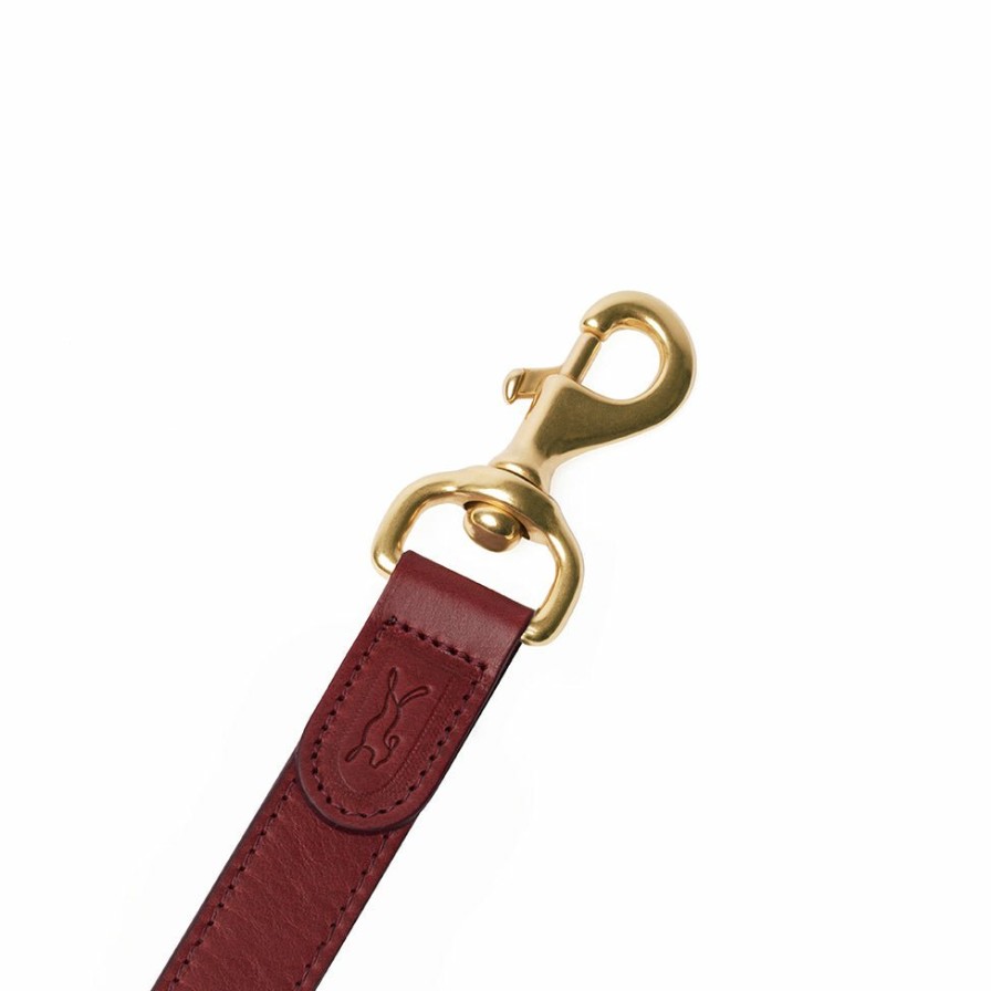 Leads LISH | Coopers Maple Red Italian Leather Luxury Dog Lead