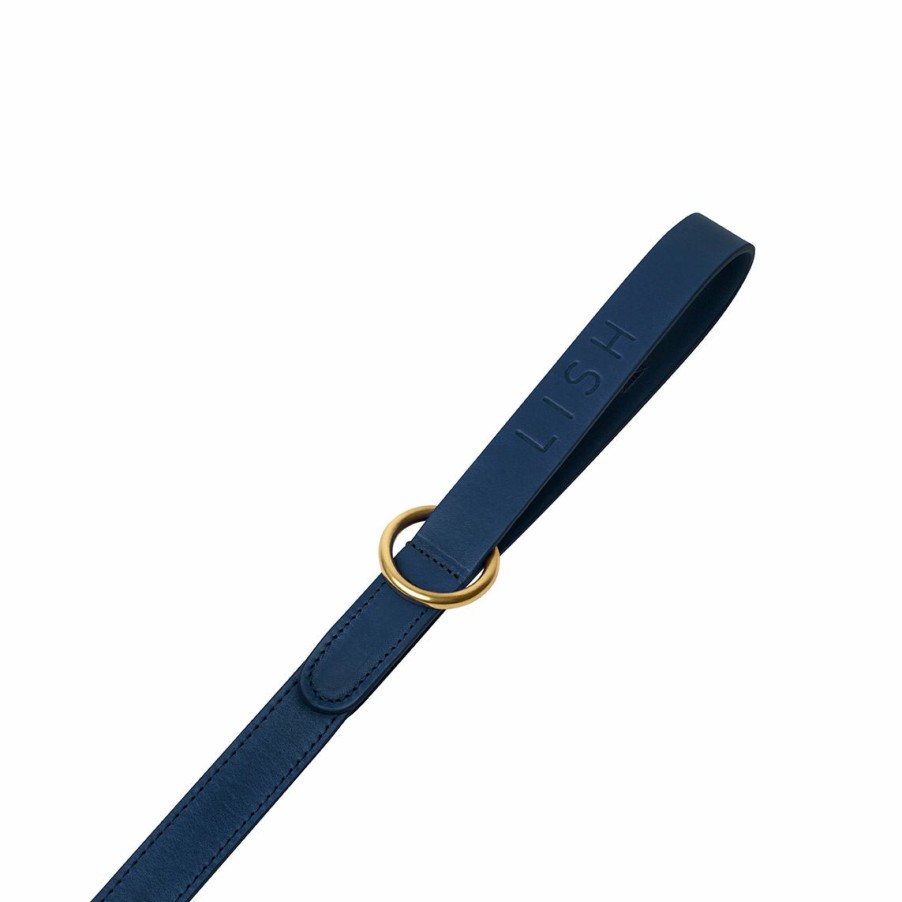 Leads LISH | Coopers Navy Blue Luxury Leather Designer Dog Lead