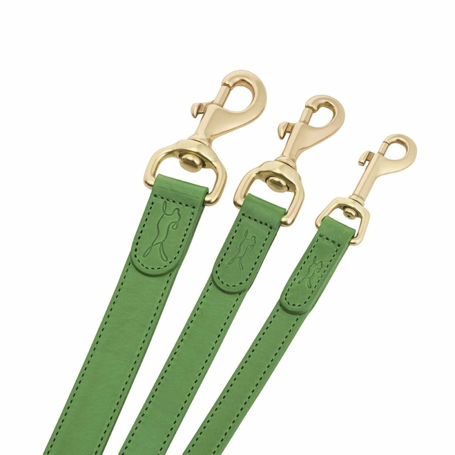 Leads LISH | Coopers Avocado Green Luxury Leather Dog Lead