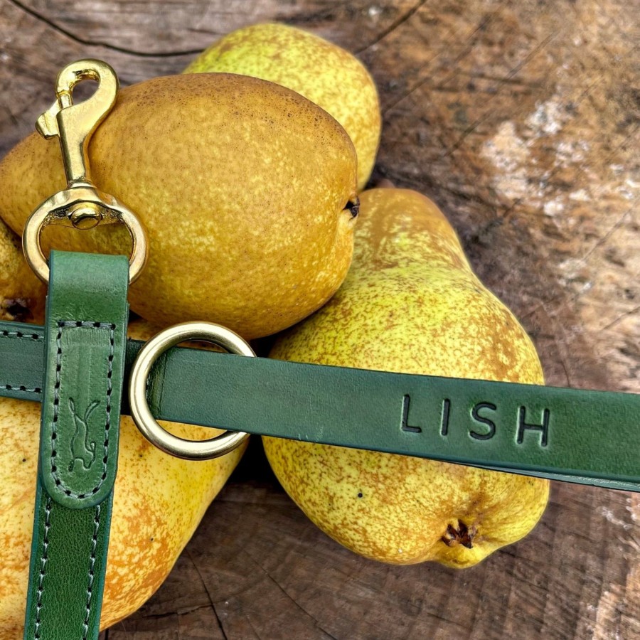 Leads LISH | Coopers Avocado Green Luxury Leather Dog Lead