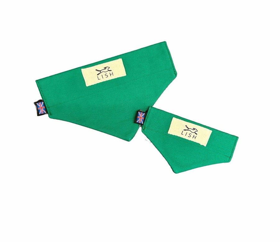 Occasion Wear LISH | Winkley Pea Green Cotton Designer Dog Neckerchief