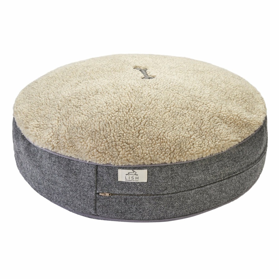 Beds LISH | Lish Grey Luxury Harris Tweed Dog Bed