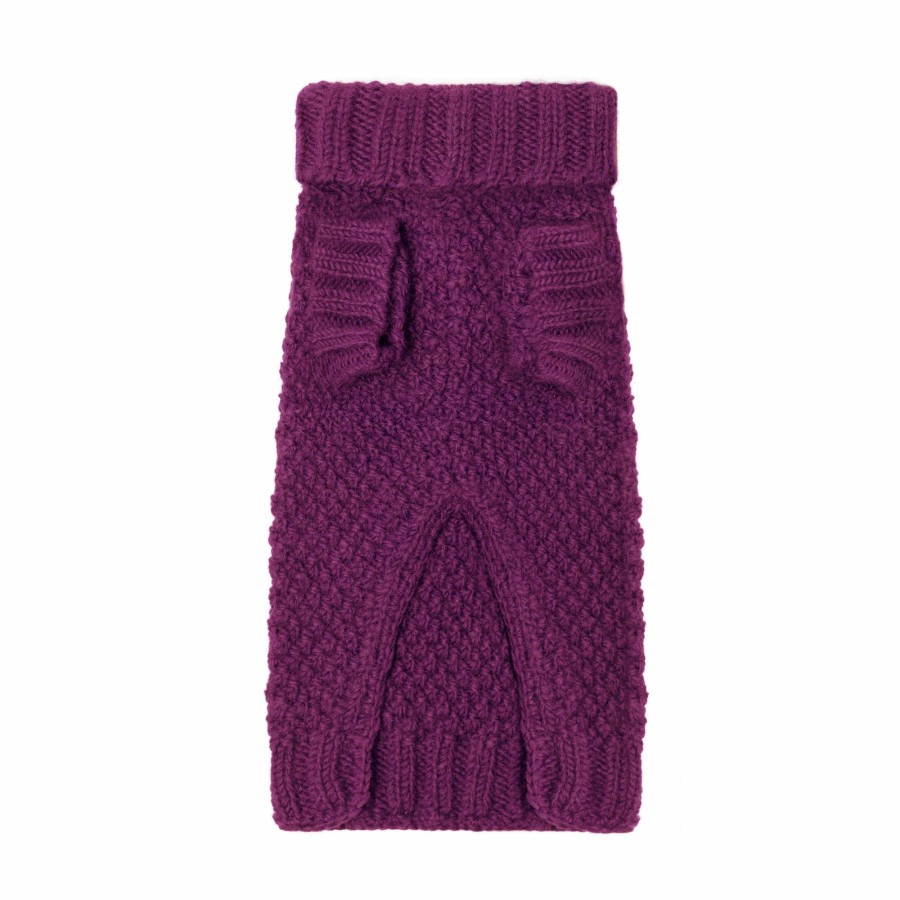 Sweaters LISH | Allen Bobble Purple Hand Knitted Designer Wool Dog Jumper