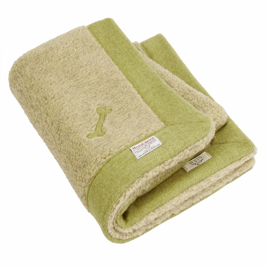 Blankets LISH | Fern Green Harris Tweed Luxury Designer Dog Blanket