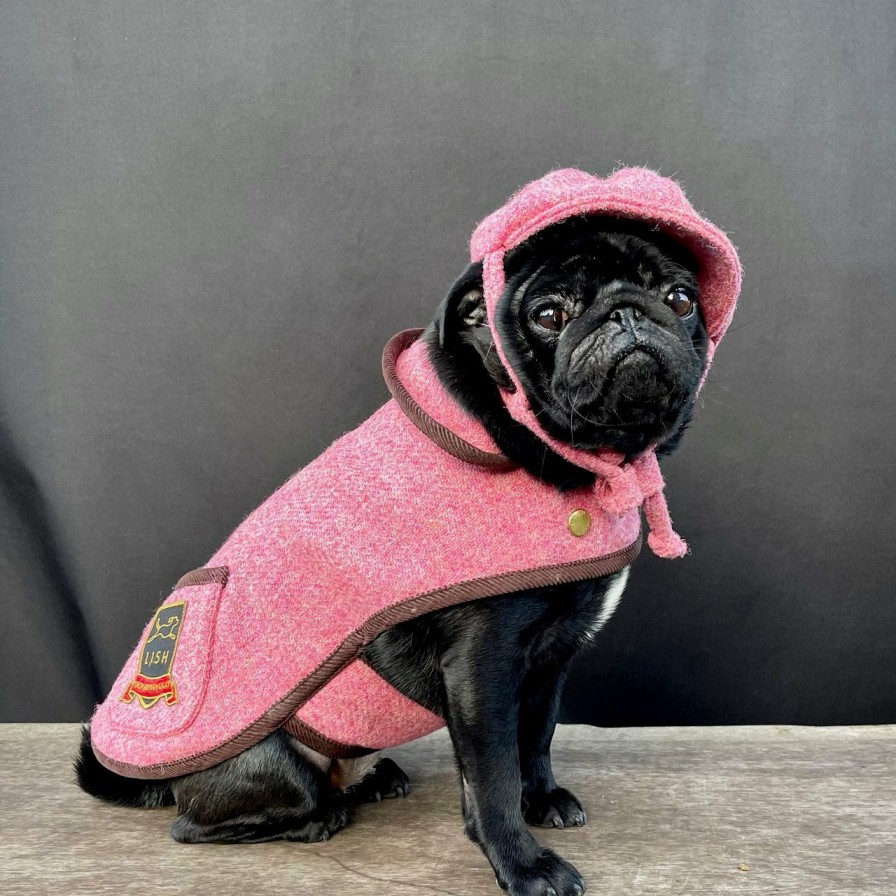 Coats LISH | Morris Rose Pink Harris Tweed Dog Coat