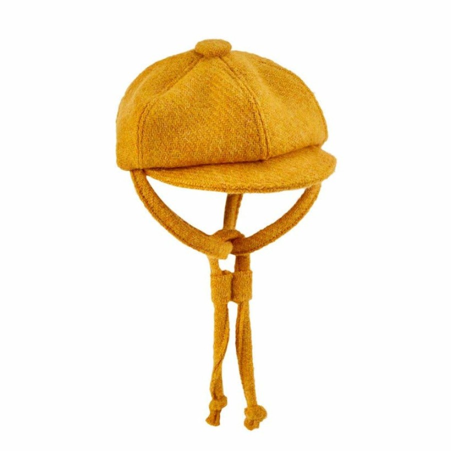 Occasion Wear LISH | Bardsey Yellow Harris Tweed Baker Boy Dog Hat