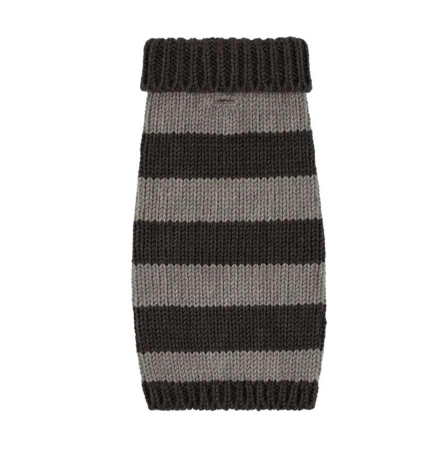 Sweaters LISH | Smithy Black Stripe Polo Neck Dog Sweater