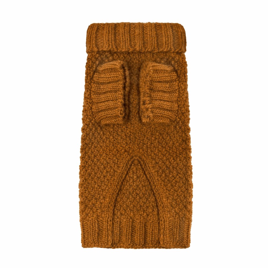 Sweaters LISH | Allen Bobble Camel Hand Knitted Designer Wool Dog Jumper