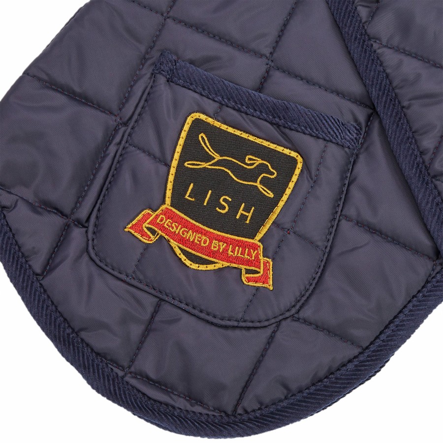 Coats LISH | Elwin Navy Sustainable Designer Whippet Dog Coat