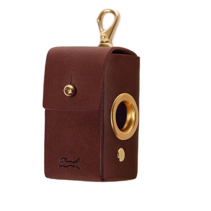 Poop LISH | Coopers Leather Toffee Brown Designer Poop Bag Dispenser