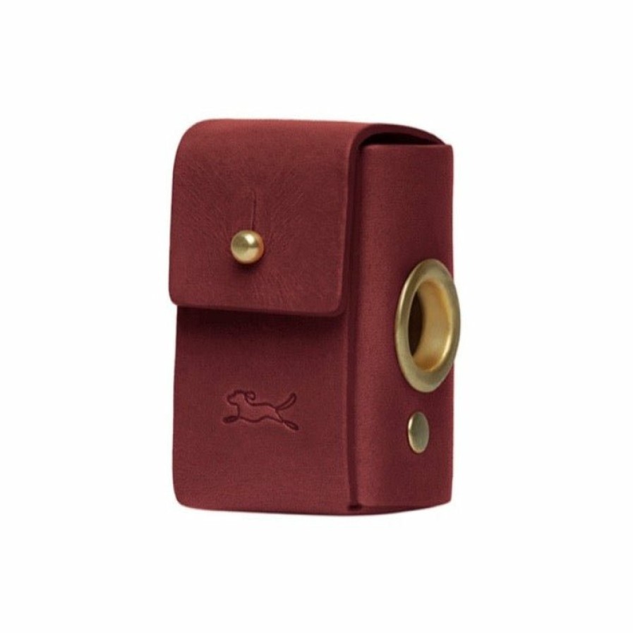 Leads LISH | Coopers Maple Red Leather Luxury Designer Poop Bag Dispenser