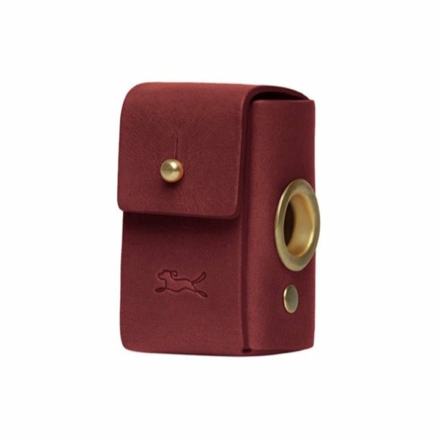 Poop LISH | Coopers Maple Red Leather Luxury Designer Poop Bag Dispenser