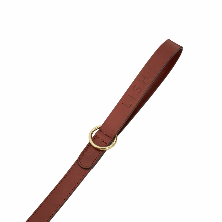 Leads LISH | Coopers Toffee Brown Italian Leather Luxury Designer Dog Lead