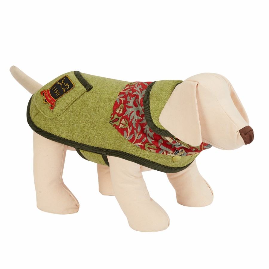 Coats LISH | Morris Fern Green Harris Tweed Dog Coat