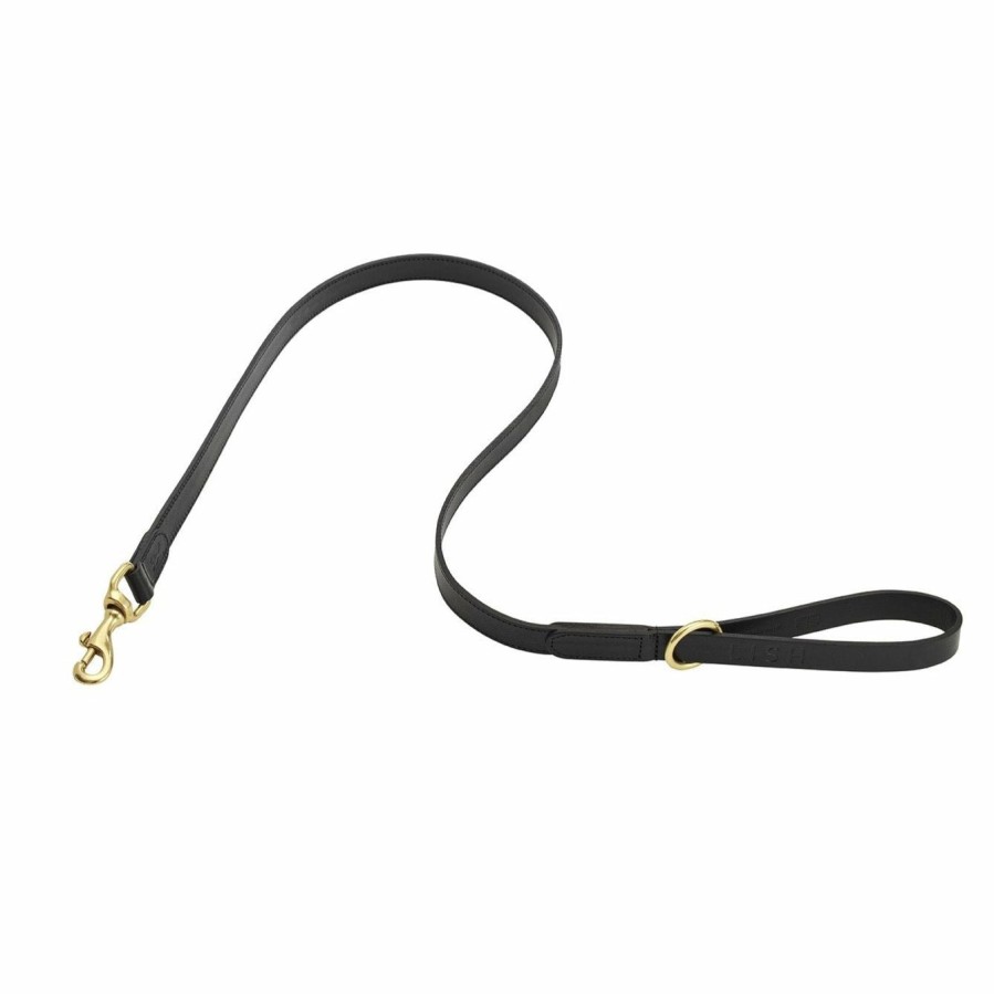 Leads LISH | Coopers Black Luxe Designer Leather Dog Lead