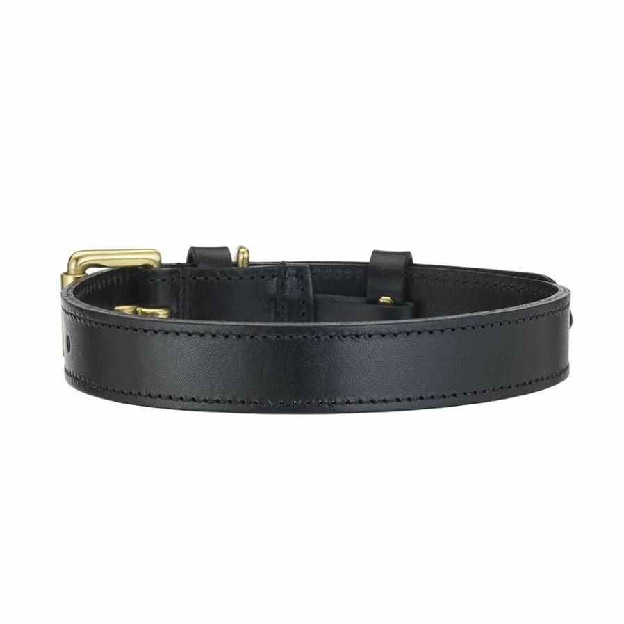 Collars LISH | Coopers Black Luxe Luxury Leather Dog Collar