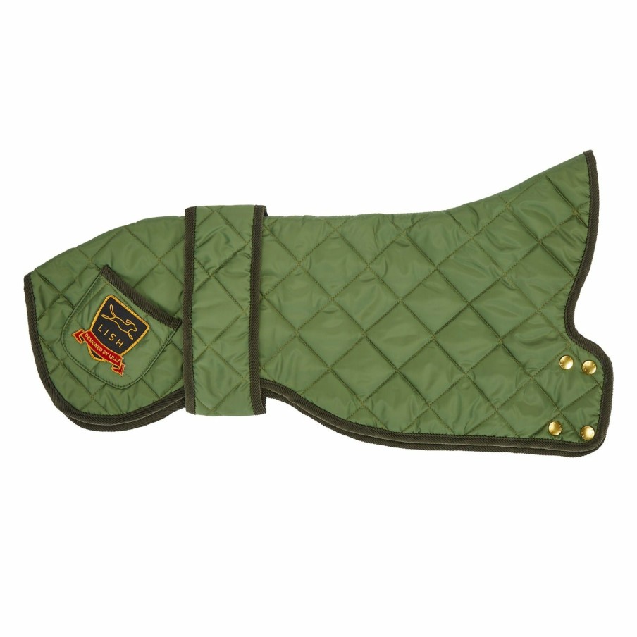 Coats LISH | Elwin Khaki Green Luxury Designer Whippet Dog Coat