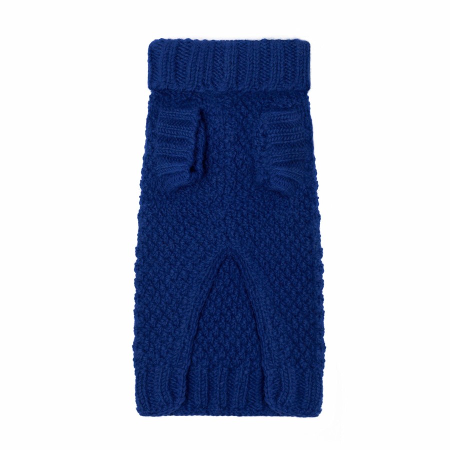 Sweaters LISH | Allen Bobble Royal Blue Hand Knitted Designer Wool Dog Jumper