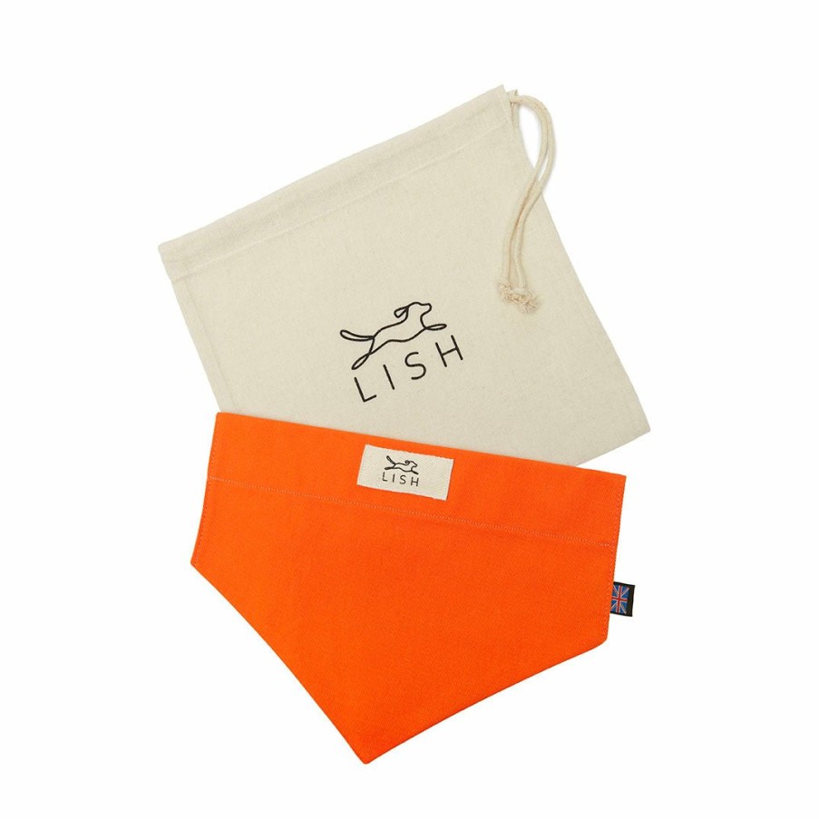 Occasion Wear LISH | Winkley Orange Cotton Designer Dog Neckerchief